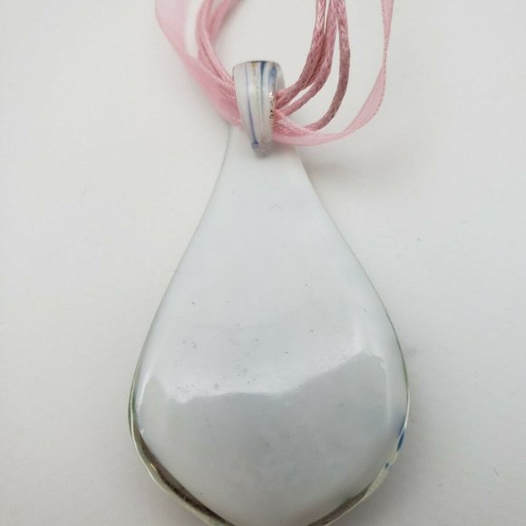 3 Pendants Art Glass Floral Purple & Green & Pink - Picture 6 of 8